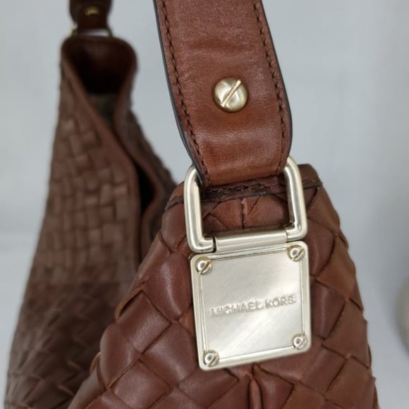 MICHAEL KORS Brown Woven Leather Top Handle Bag - Picture 2 of 10